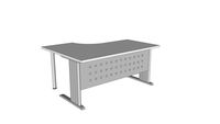 Ofi Metal - Escritorio angular dch. 160/80x120/60 gris/ aluminio