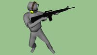man with M16