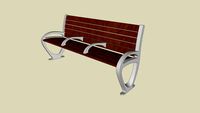 Forms+Surfaces Backed Trio Bench, 6 foot, backed, FSC 100% Ipé hardwood slats, two armrests