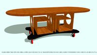 TABLE DINING ROLLING PLYWOOD CUBES & TOP BY JOHN A WEICK RA & AP LEED