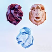 Wooden Lion Head
