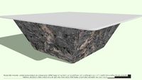 COFFEE TABLE TRUNCATED PYRAMID MARBLE 48 WHITE TOP BY JOHN A WEICK RA