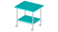 Einzeltisch, rollbar, 505-283, 900x900x750mm, mit Tischplatte, TopResist
