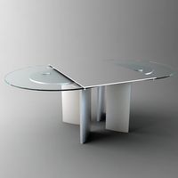 Oval Glass Top Table3d model