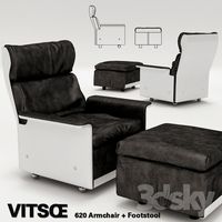 Vitsoe 620 Armchair + Footstool