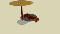 A PARASOL WITH CHAIR