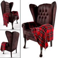 British high chair with plaid