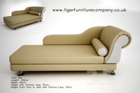 Camel Suede Chaise Longue Chrome Legs