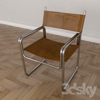 Cognac Naugahyde Leather Chair