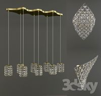 A set of fixtures. Suspension and wall lamps.