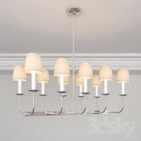 VISUAL COMFORT SL5863PN EF CHAPMAN LINEAR BRANCHED CHANDELIER IN POLISHED NICKEL
