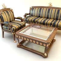 Table Armchair Divan Set3d model