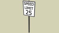 Speed Limit Sign 25