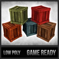 Cartoon Wood Crates3d model