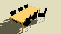 dinner table with leather chairs