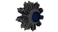18 cylinder radial engine (low poly)