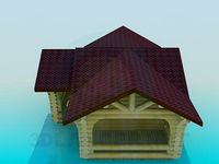 3D Model House with log
