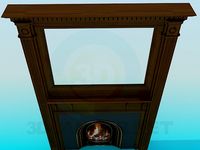3D Model Fireplace with mirror