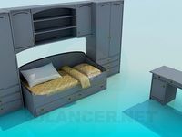3D Model Set in the bedroom