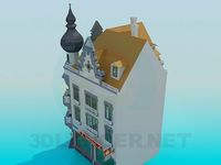 3D Model Angular three-storey building