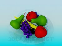 3D Model Fruits on a plate