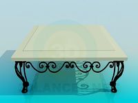 3D Model Coffee table with wrought iron legs