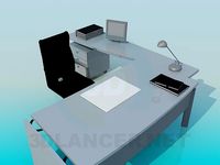 3D Model Desk and chair