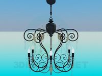 3D Model Chandelier with candelabra