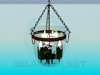 3D Model Luminaire candle in a glass bell jar