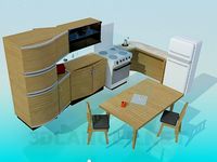 3D Model Furniture and appliances in the kitchen