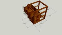 Open rame with 3 drawers