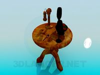 3D Model Tea table with the phone and glases