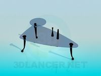 3D Model Glass table with round stand