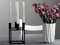 Pink Carnations and Candle Holder