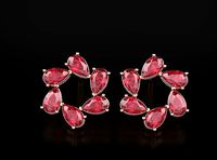 Stylish earrings with diamonds pear 589 | 3D