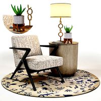 Capri Lounge Chair and RH Side Table Set