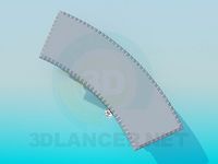 3D Model Curved stone bench