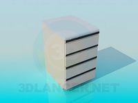 3D Model Bedside table with drawers