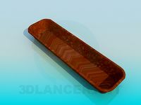 3D Model Rectangular long pot for plants