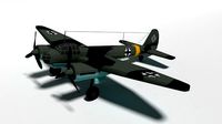 Low Poly Cartoon Junkers Ju 88 WWII Airplane