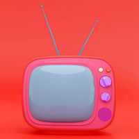 Retro TV receiver television cartoon production subdiv ready