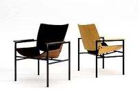 Shell Square Armlounge with Upholstered Seat & Bac