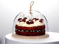 Chocolate Dipped Cherry Cake in Glass Dome