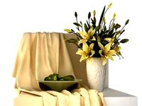 Asiatic Lilies in Ceramic Vase