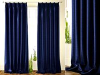 Neoclassical Blue Solid Curtains