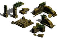 Ancient ruins - altar damaged parts 02