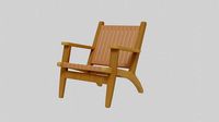 Arm chair Teak and Barley Leather