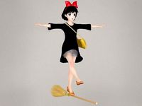 Kiki anime girl pose 04