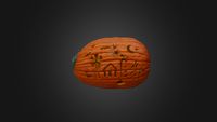 Pumpkin with halloween scene