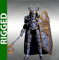 Stag knight 3D Rigged Model